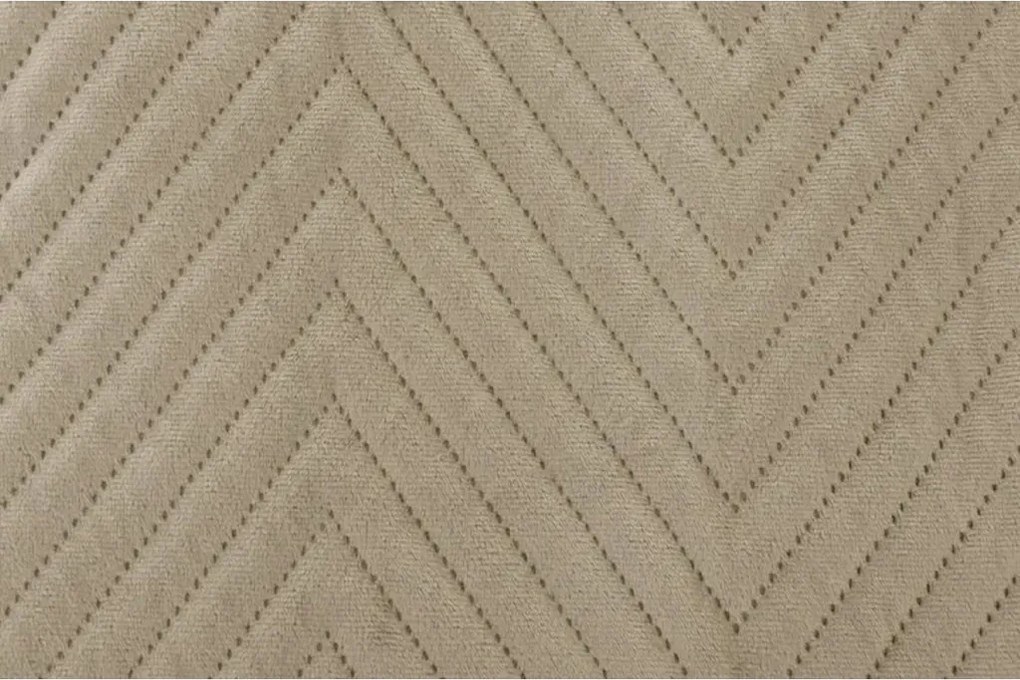Cuvertura de pat bej din catifea ARROW VELVET Dimensiune: 200 x 220 cm