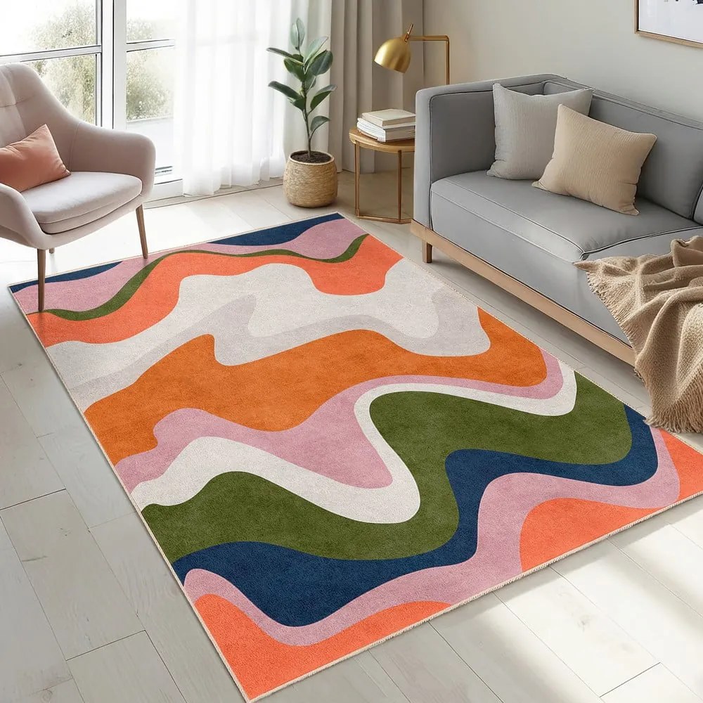 Covor portocaliu lavabil 120x180 cm Squiggly Orange – Mila Home