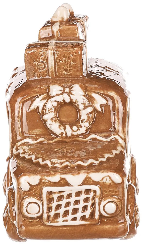 Decorațiune de Crăciun Mașină de turtă dulce culumini LED, ceramică, 13 cm