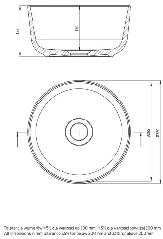 Deante CDJ_6U2S - Lavoar JASMIN pe blat, pr. 28 cm, ceramică albă