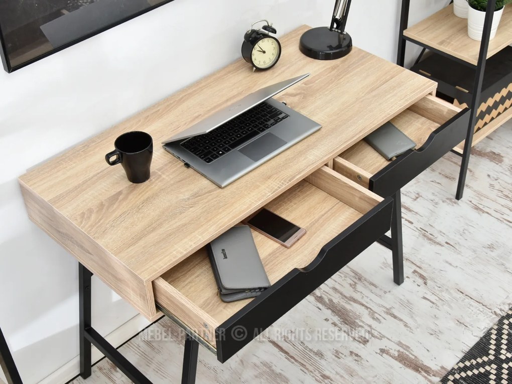 Masă PC Fallon (stejar + negru). 1109753
