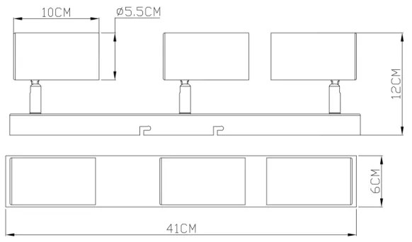 Spot ROBBY 3xGU10/35W/230V neagră Globo 57911-3B