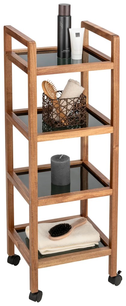Etajeră mobilă din lemn de salcâm FONDI, 4 niveluri, înălțime 101,5 cm
