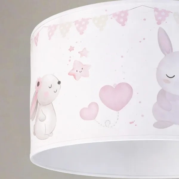 Brilagi - Lustră LED suspendată pentru copii BOBO cu cablu 1xE27/60W/230V Ø 35 cm alb/iepurași