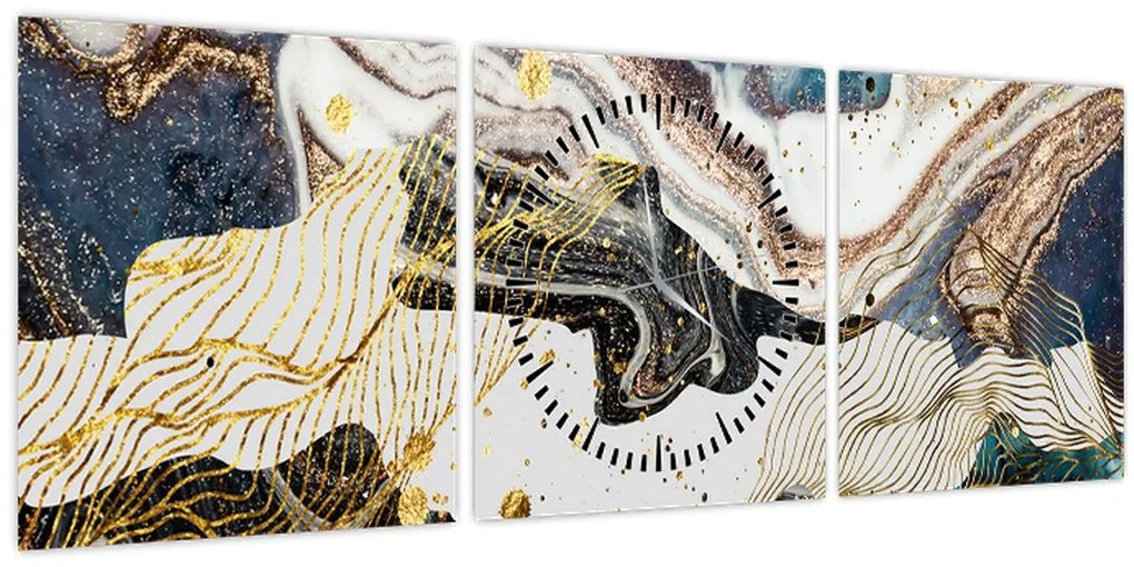 Tablou - Marmură design (cu ceas) (90x30 cm)
