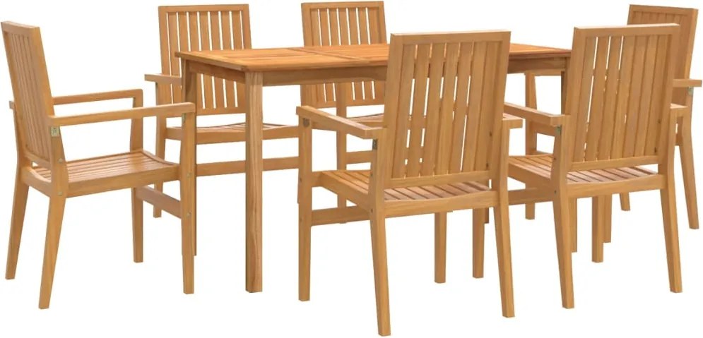 vidaXL Set mobilier de grădină, 7 piese, lemn masiv de tec