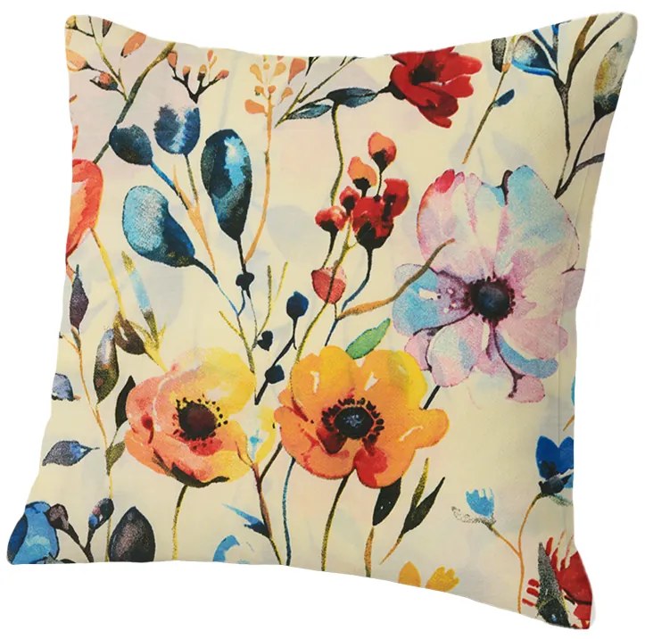Set 2 huse decorative pentru perna FLOREEN 45x45 cm, crem