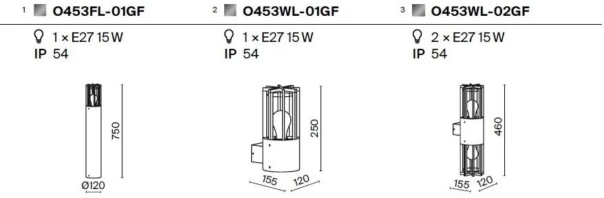Aplica de perete iluminat exterior IP54 Barrel 2L
