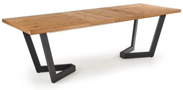 Masa extensibila Massive stejar deschis/negru L160-250 cm