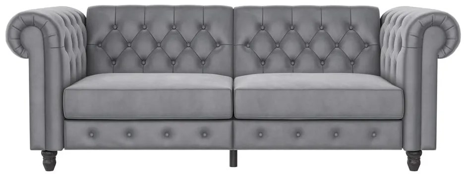 Canapea gri deschis cu tapițerie din catifea 236 cm Felix – Støraa