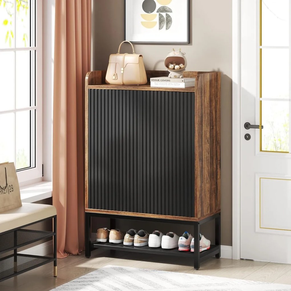 PANI6 - Pantofar 75 cm cu 5 rafturi, pantofare, depozitare pantofi, mobilier hol - Maro - Negru