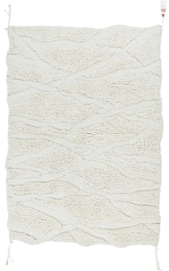 Covor alb lavabil/țesut manual din lână 170x240 cm Enkang Ivory – Lorena Canals