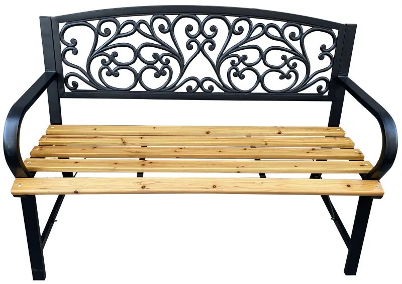 Bancă de grădină Natti (negru + lemn natural). 1088098