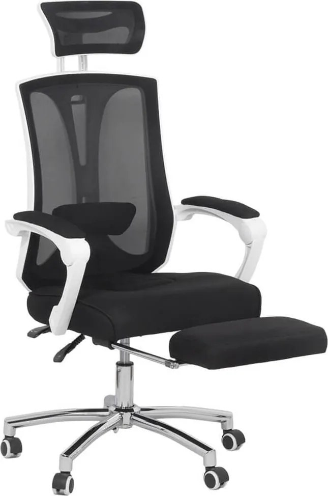 Scaun ergonomic OFF 420 negru, suport picioare și tetieră 2D