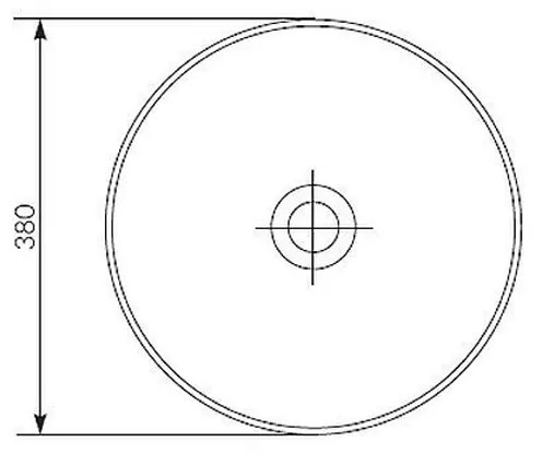 Lavoar Cersanit, Crea, rotund pe blat, 38 cm, alb