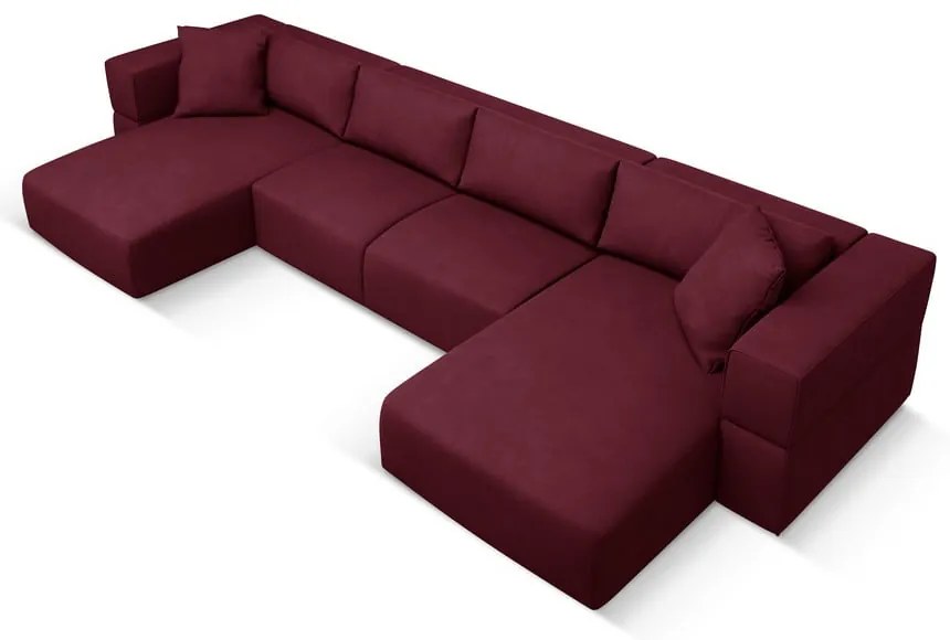 Colțar burgundy (în formă de "U") Esther – Milo Casa