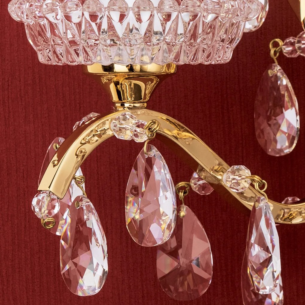 Aplica de perete de lux cristal Scholer Hirohito 2L 24K gold plated