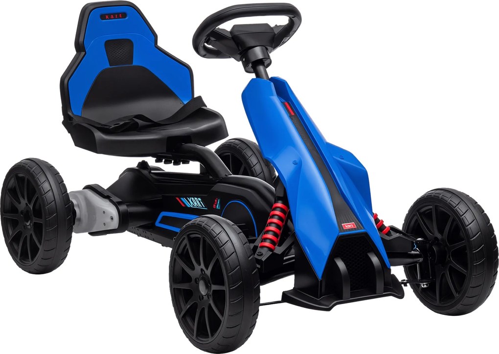 HOMCOM Kart Mașină Electrică pentru Copii 12V 3-8 Ani Viteză 3-5 km/h și Centură de Siguranță 100x58x58,5cm Albastru | Aosom Romania