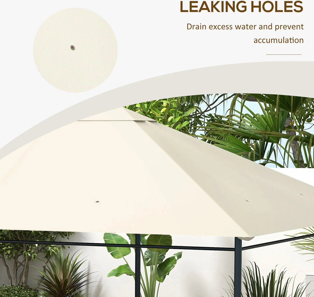 Outsunny Acoperiș de Schimb pentru Foișor 3x4 m, 84C-116, Alb Crem | Aosom Romania