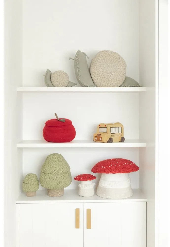 Coș de jucării pentru copii roșu-crem din material textil ø 38x33 cm Big Mushroom – Lorena Canals