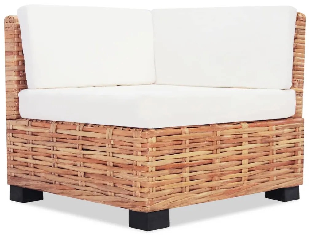 Set mobilier cu canapea 27 piese, culoare naturală, ratan