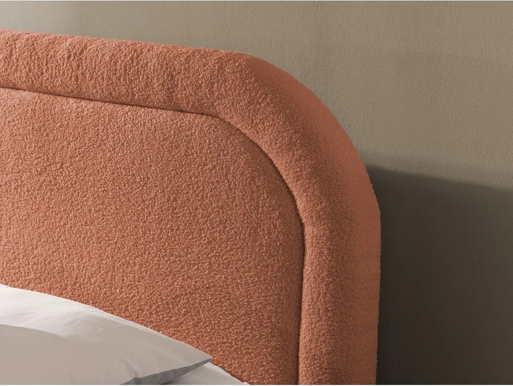Pat boxspring portocaliu cu spațiu de depozitare 180x200 cm Ornes – Ropez