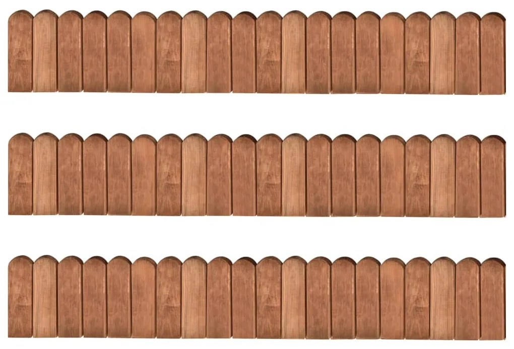 vidaXL Role de bordură, 3 buc., 120 cm, lemn de pin tratat