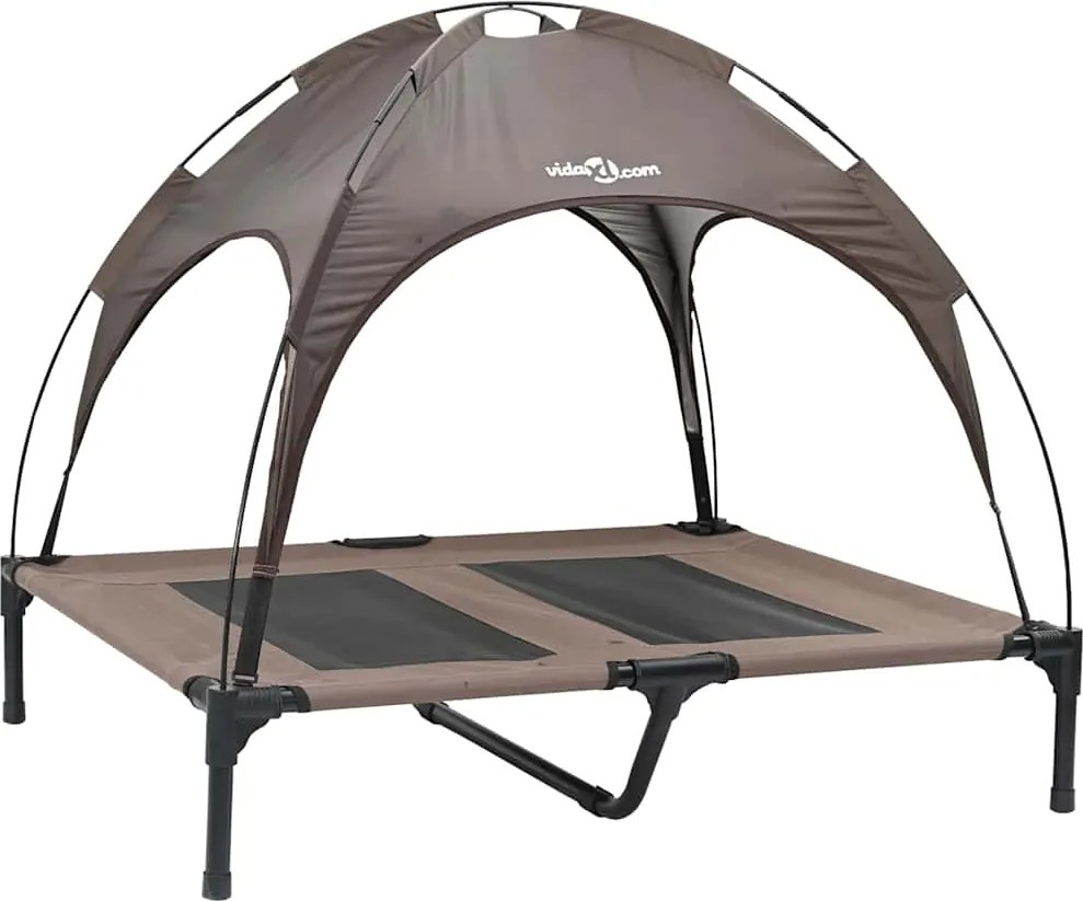 vidaXL Pat pentru câini Manual Maro 92 x 77 x 82,5 cm Oțel