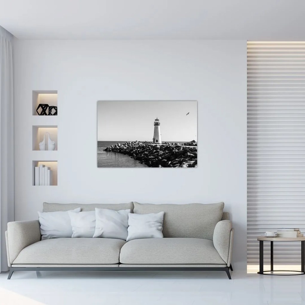 Tablou - Far de pe coastă, Santa Cruz, California (90x60 cm)