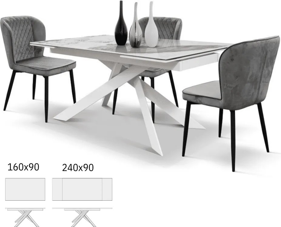 MASA PANDORA LUX- STICLA CERAMICA CU PICIOR METALIC