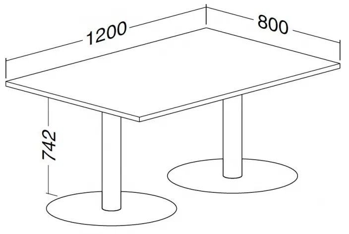 Masa de intalnire ProOffice 120 x 80 cm, para salbatica