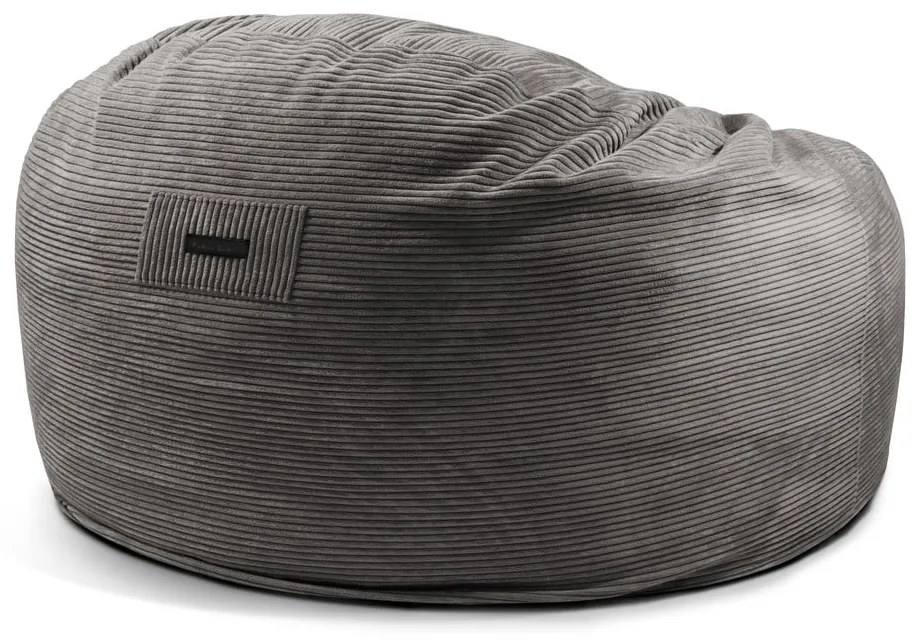 Fotoliu bean bag crem cu tapițerie din catifea reiată Om 135 – SLOWDOWN