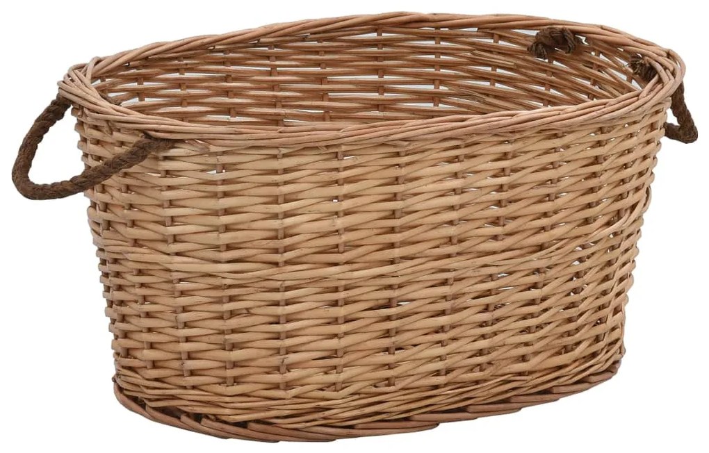 vidaXL Coș lemne foc mânere de transport natural 56x40x28 cm salcie