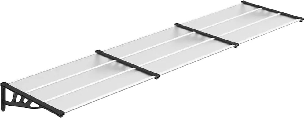 vidaXL Copertină de ușă, negru și transparent 358,5x90 cm policarbonat