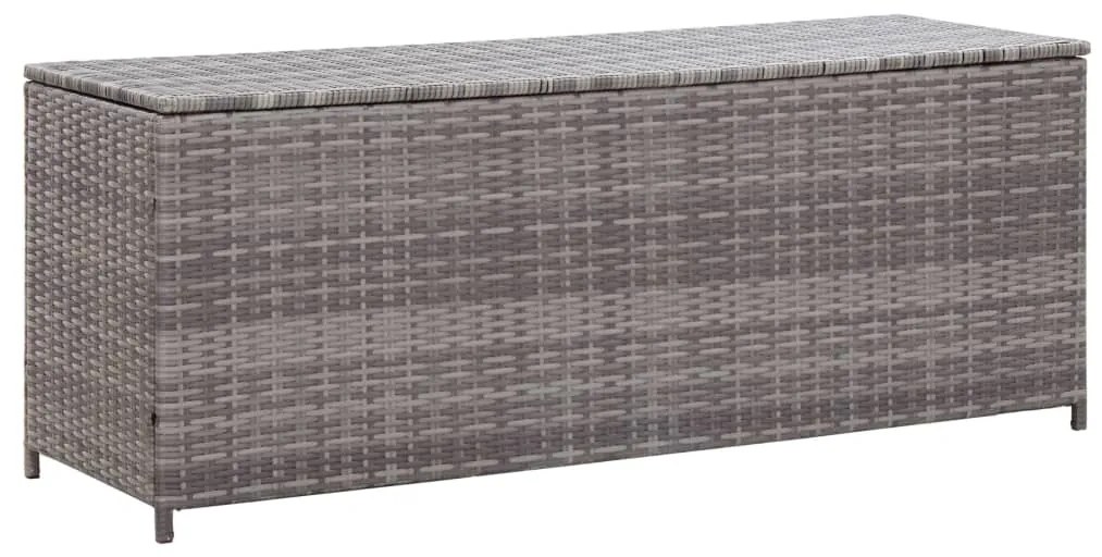 46462 vidaXL Ladă de depozitare de grădină, gri, 150x50x60 cm, poliratan
