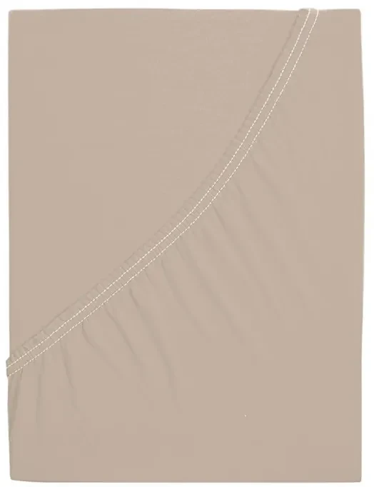 Cearsaf jersey din bumbac mako LUXORA 90x200 cm bej