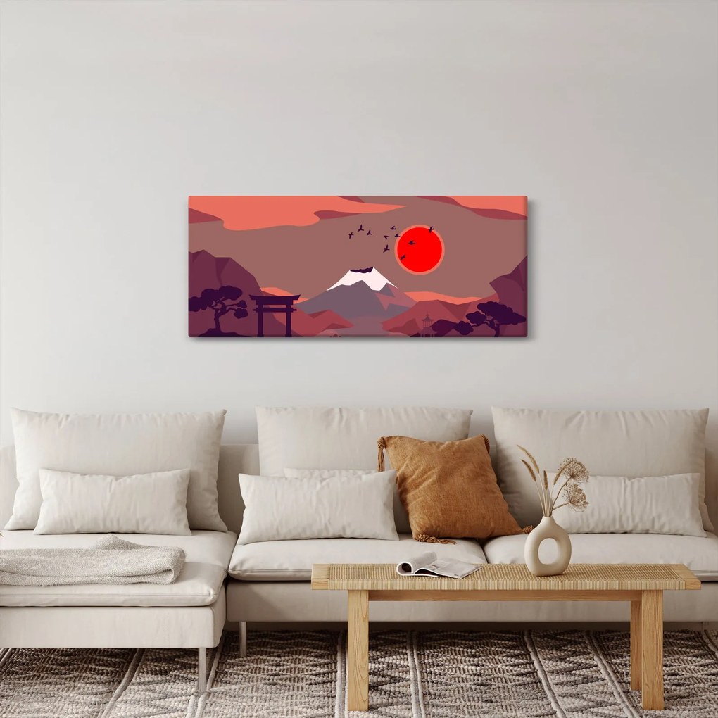 Tablou - Ilustrație a Muntelui Fuji (120x50 cm)