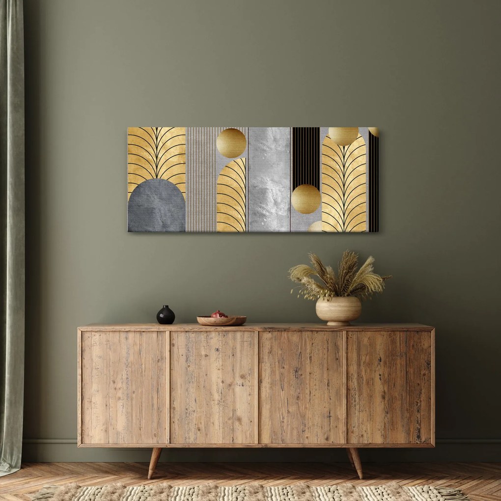 Tablou - Decorațiuni de aur (120x50 cm)