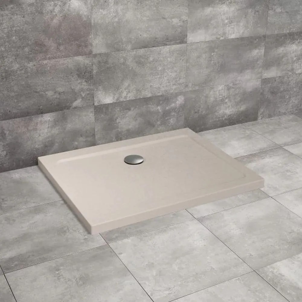 Cadita dus dreptunghiulara Radaway Doros D Stone 120x100 cm acril casmir