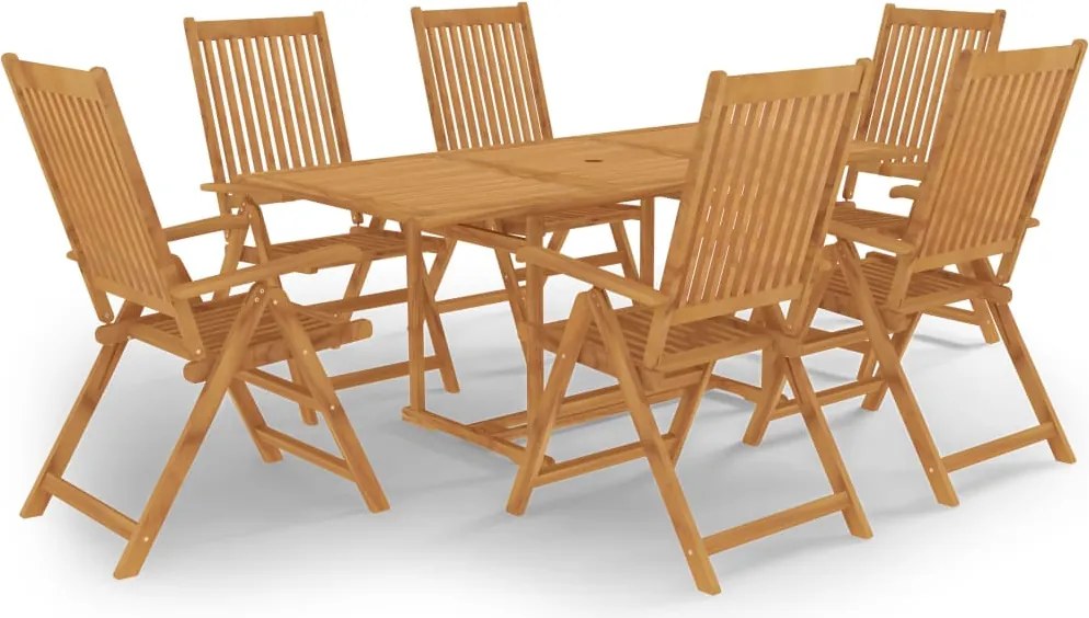 vidaXL Set mobilier de grădină, 7 piese, lemn masiv de tec