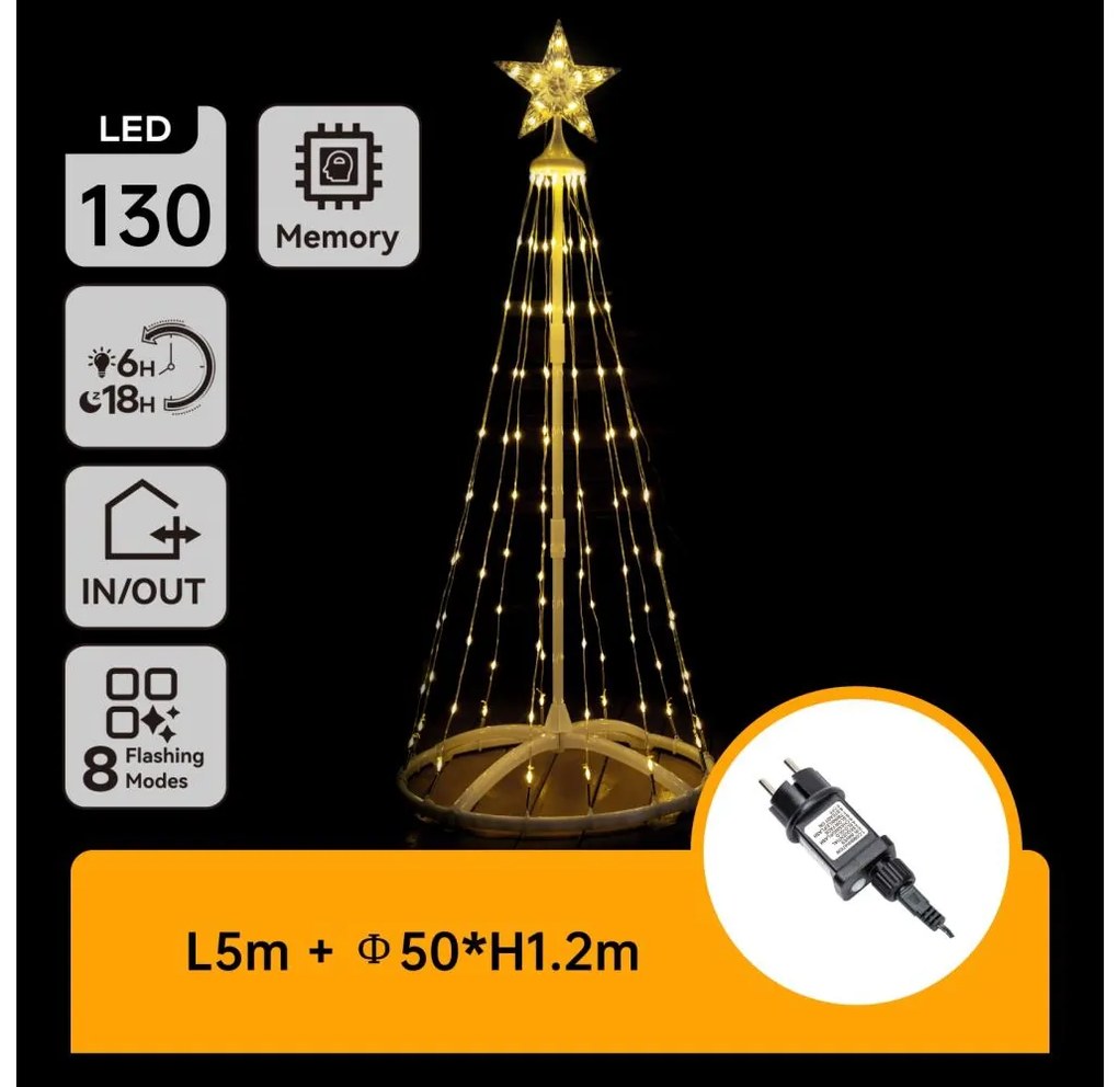 Aigostar-LED Decorațiune de Crăciun pentru exterior LED/3,6W/31/230V 2700K 120cm IP44