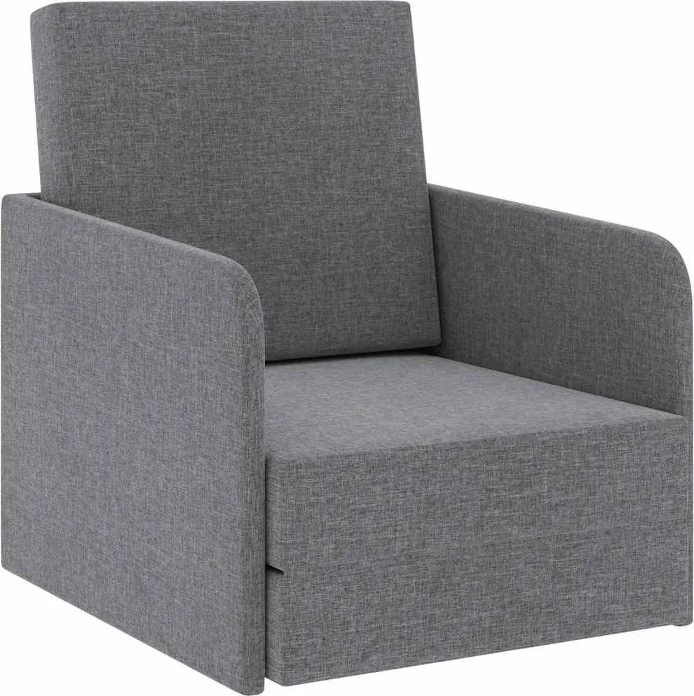 vidaXL Fotoliu pat extensibil, gri deschis, material textil