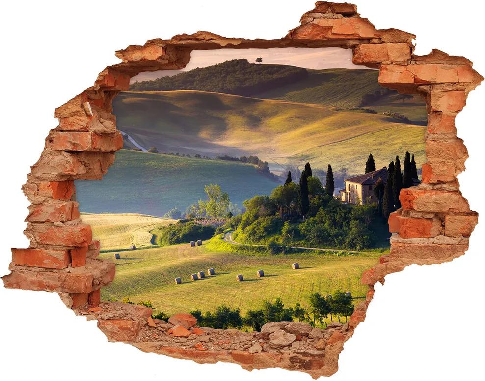 Fototapet 3D gaură în perete Toscana