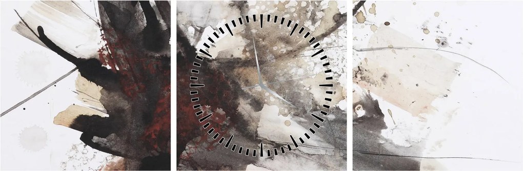Tablou cu pictură abstactă (cu ceas) (90x30 cm)