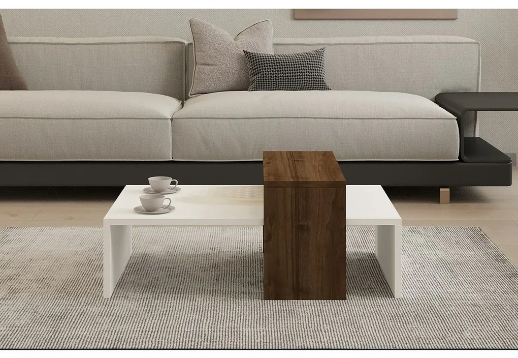 Măsuță de cafea Glow White and Walnut