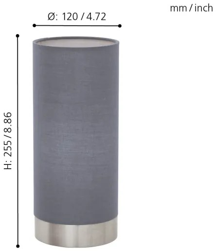 Lampă dimabilă de masă Eglo 95119 PASTERI 1xE27/60W/230V