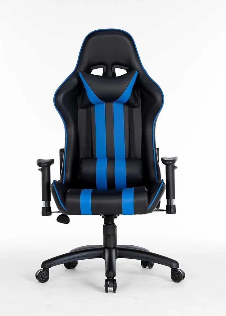 Scaun gaming EDPO 003, funcție șezlong, 180 grade, Negru/Albastru