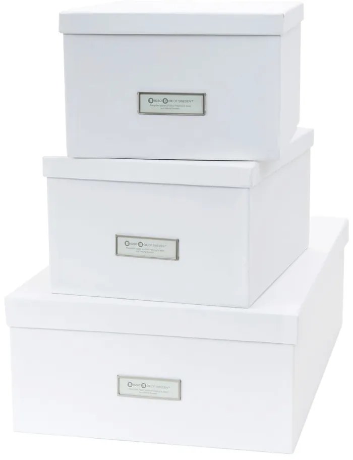 Set 3 cutii de depozitare Bigso Storage Box of Sweden Inge, alb