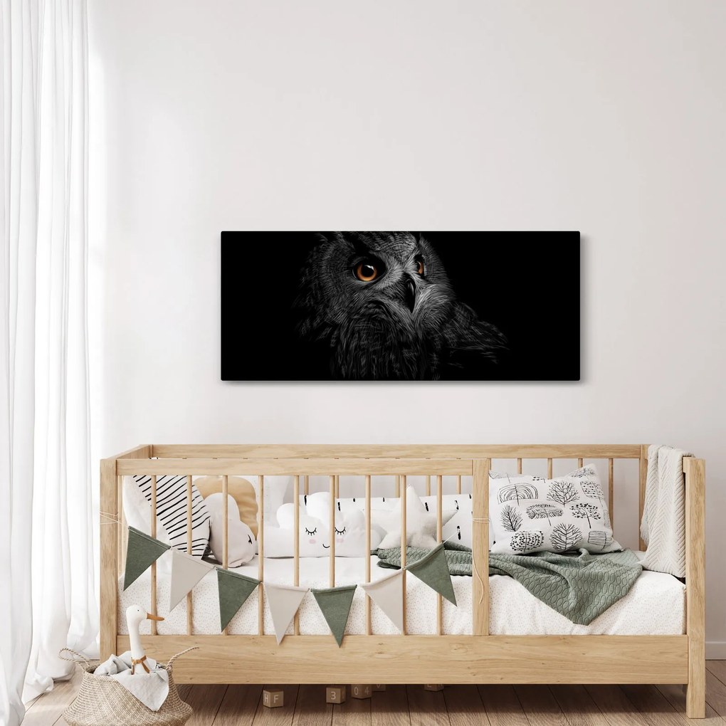 Tablou - Bufniță, ilustrație (120x50 cm)