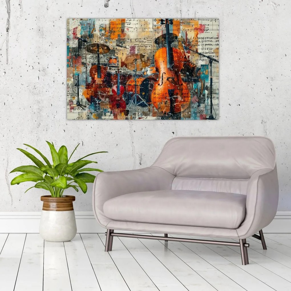 Tablou - Instrumente muzicale (90x60 cm)